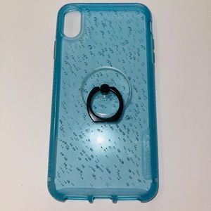 iPhone XS Max blue case with phone ring holder